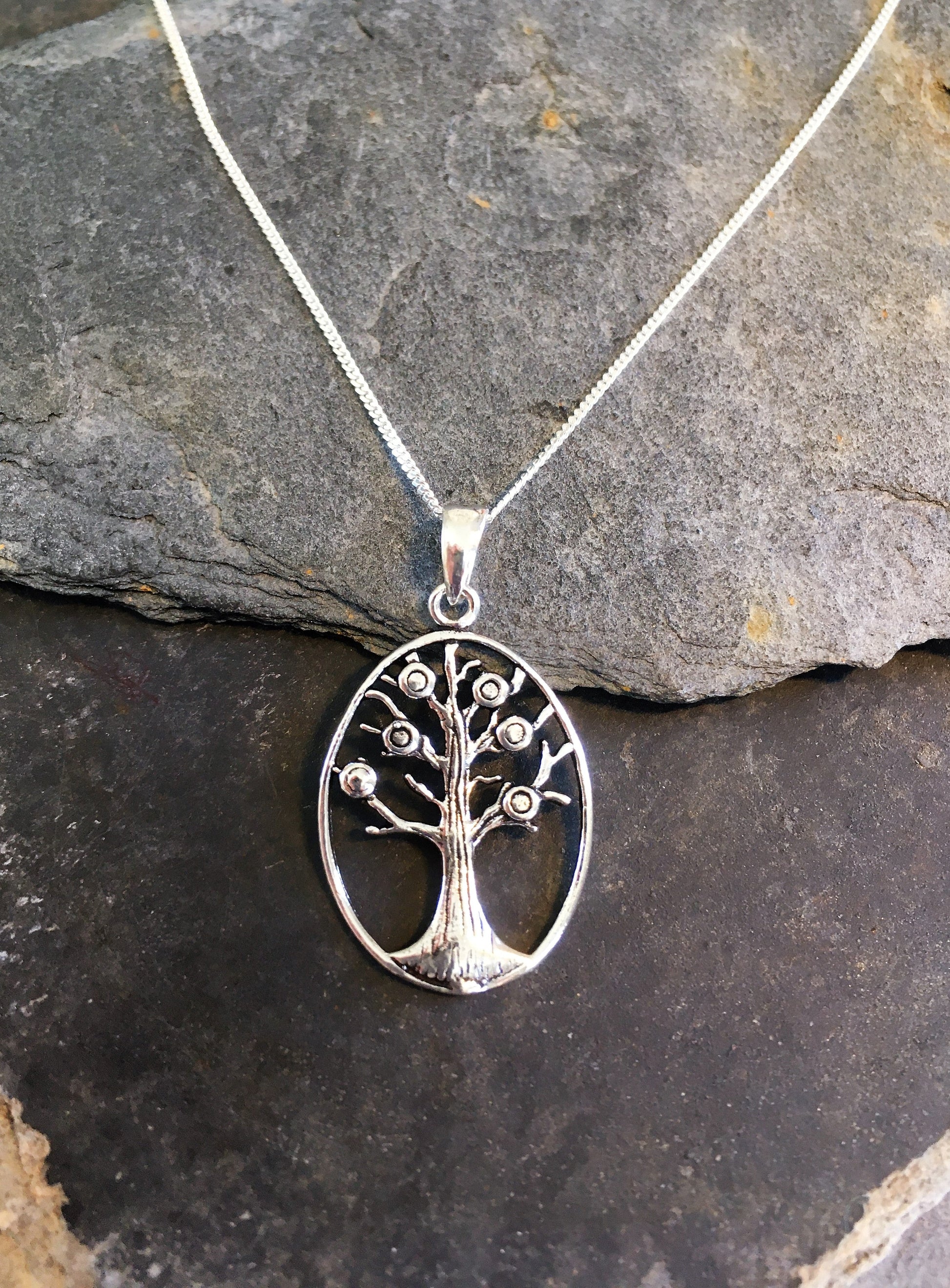 Oval Tree Of Life Pendant Drop 20mm