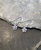 6mm Cubic Zirconia Flower Earring 8mm Drop