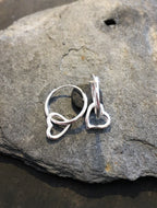 1.2 X 14mm Hoop With Heart Charm Earring