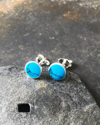 6mm Round Blue Tq Stud