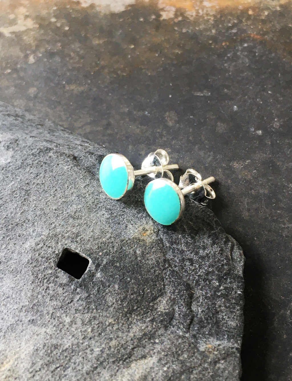 6mm Round Green Tq Stud