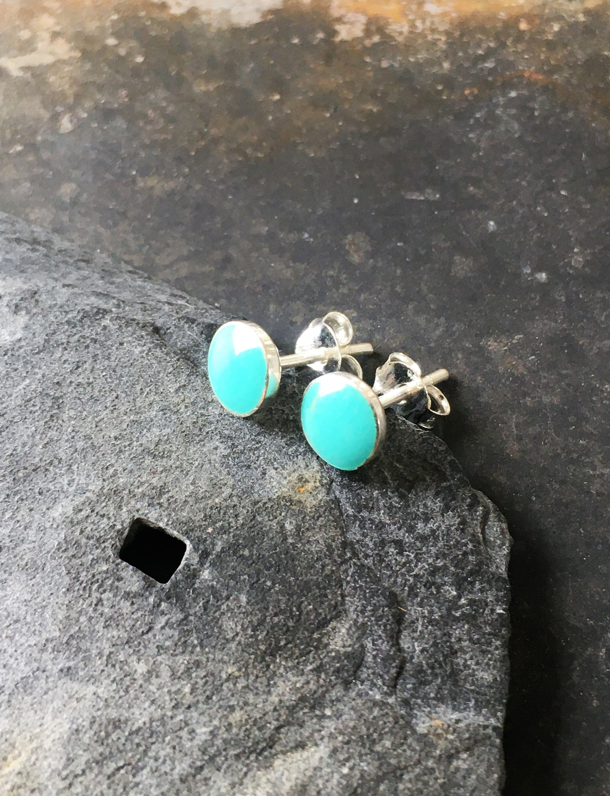 6mm Round Green Tq Stud