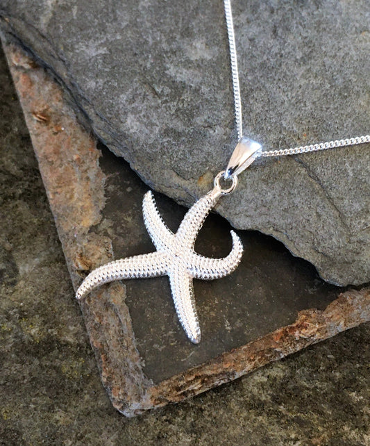P646SBC - STARFISH PENDANT SILVER 30MM