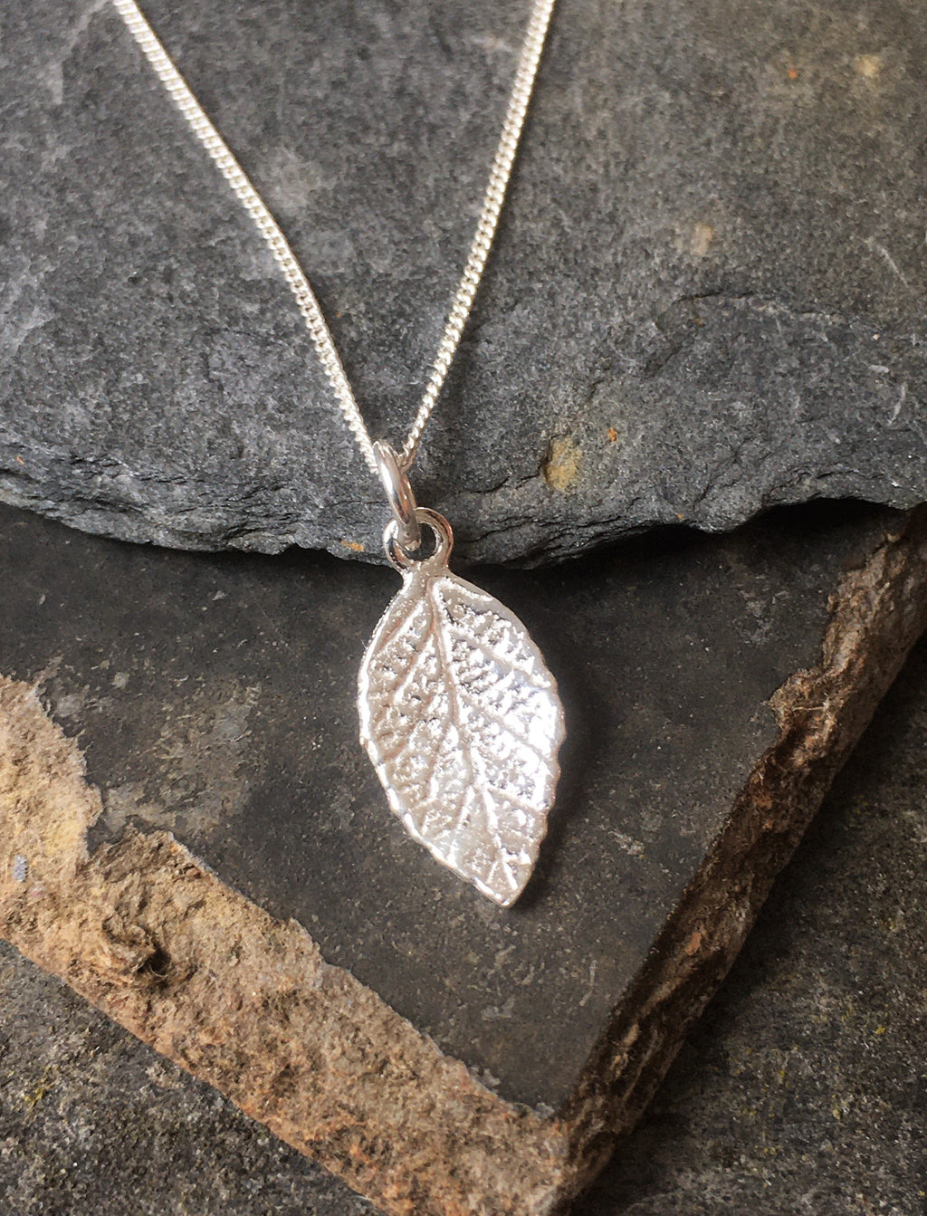 Silver Leaf Pendant 15mm Drop