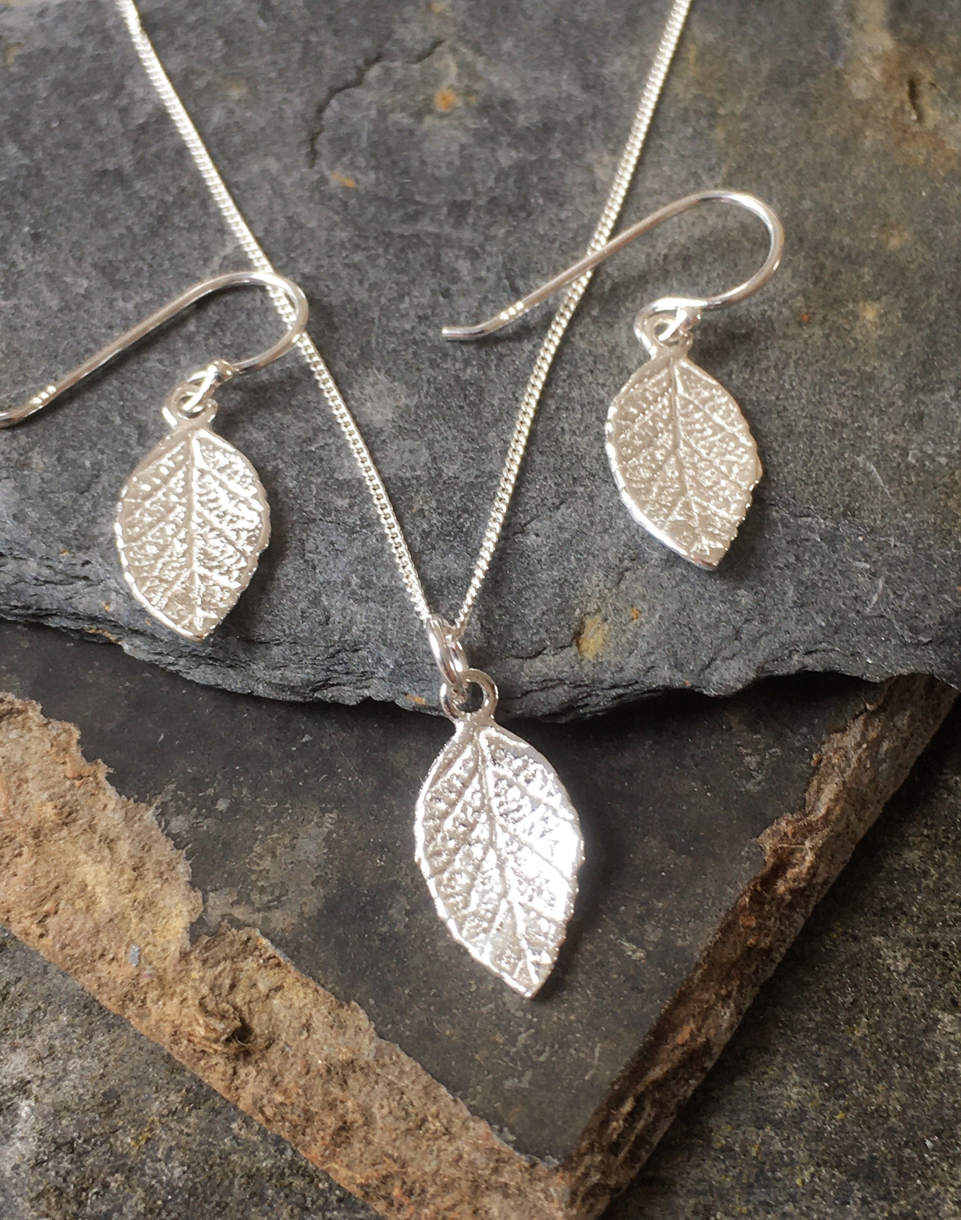 Silver Leaf Earring 15mm Drop