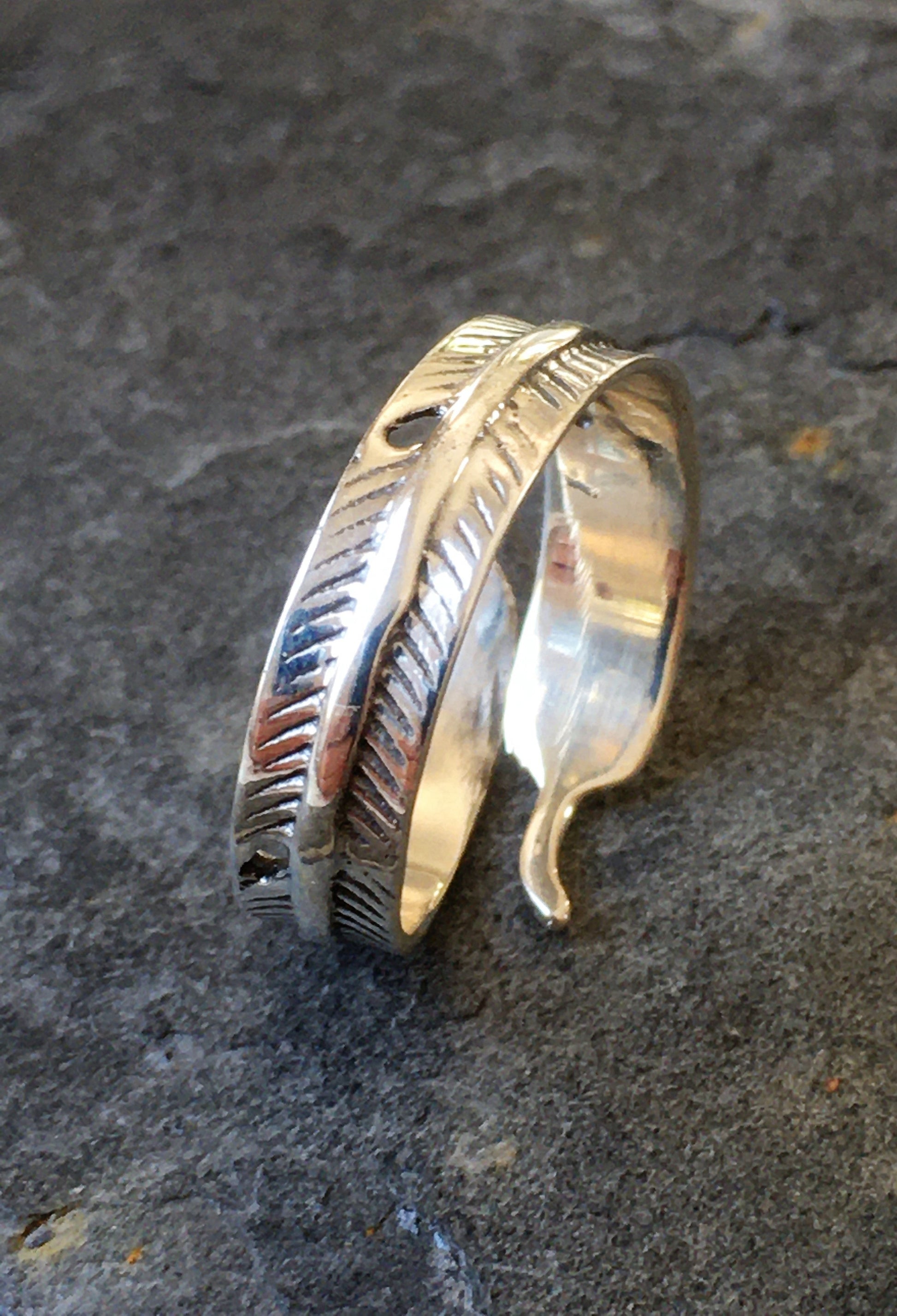 Feather Ring, Band Width 5mm One Size