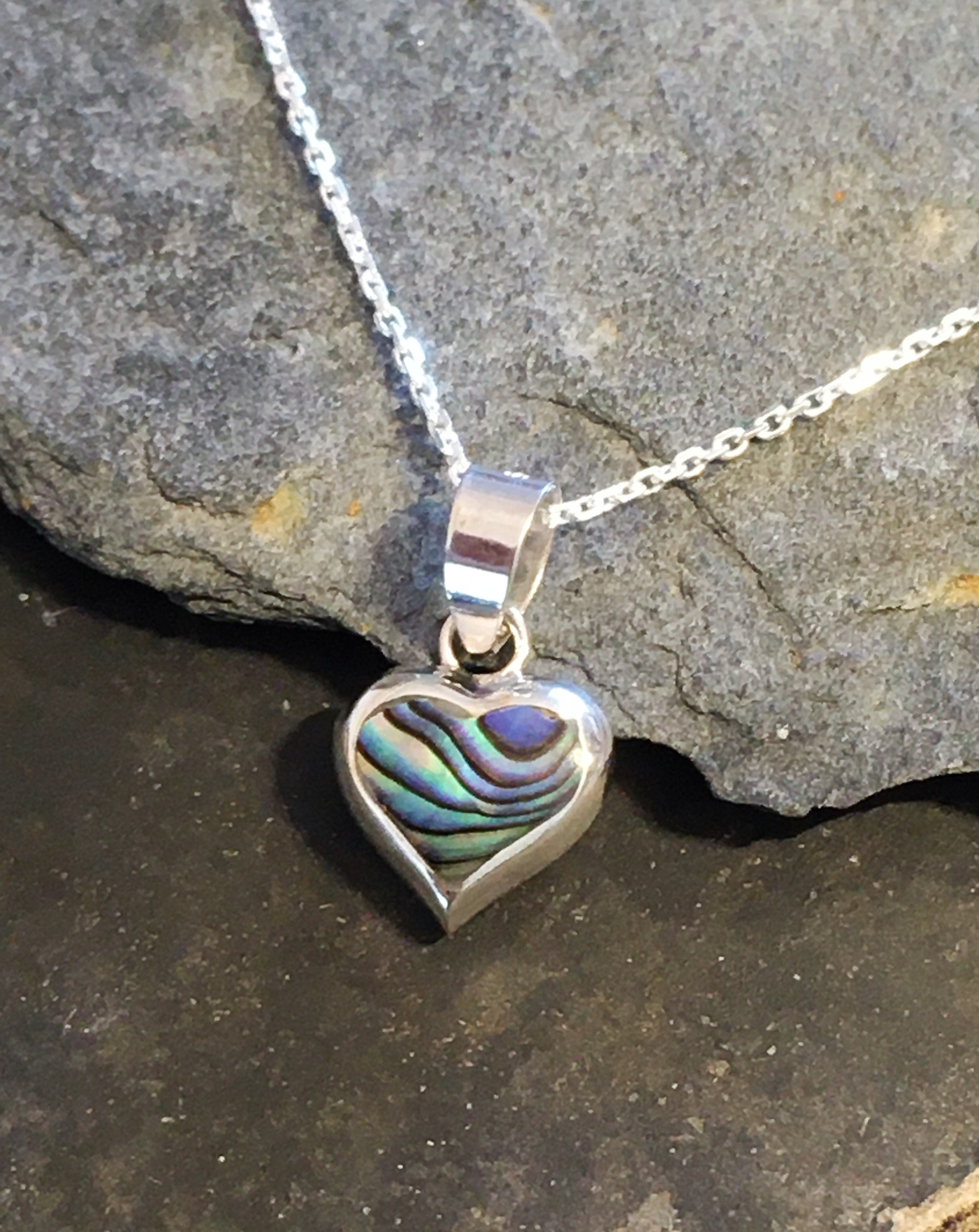 Heart/Mother of Pearl Abalone Pendant 9mm X 9mm