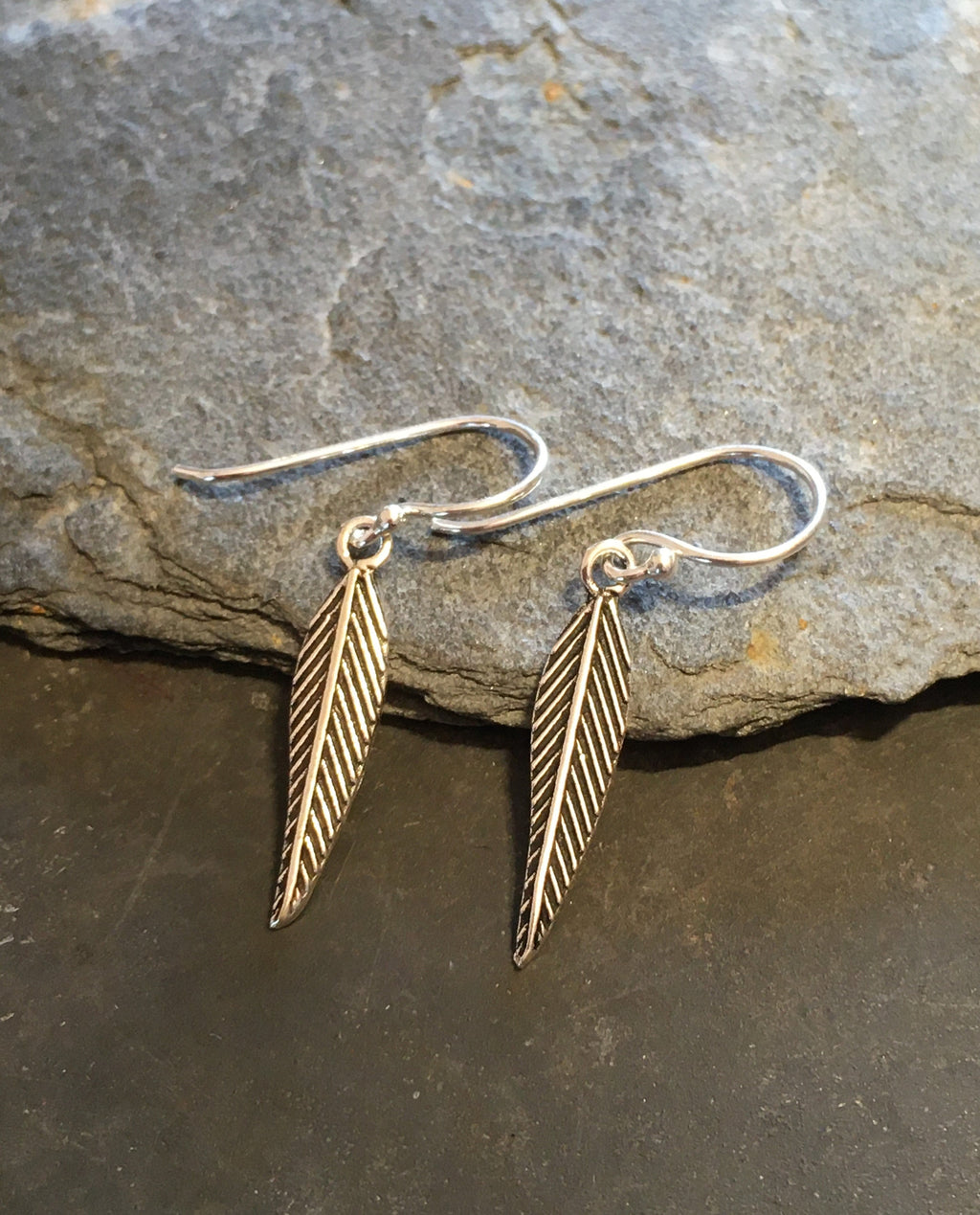 Silver Feather Earring 20mm