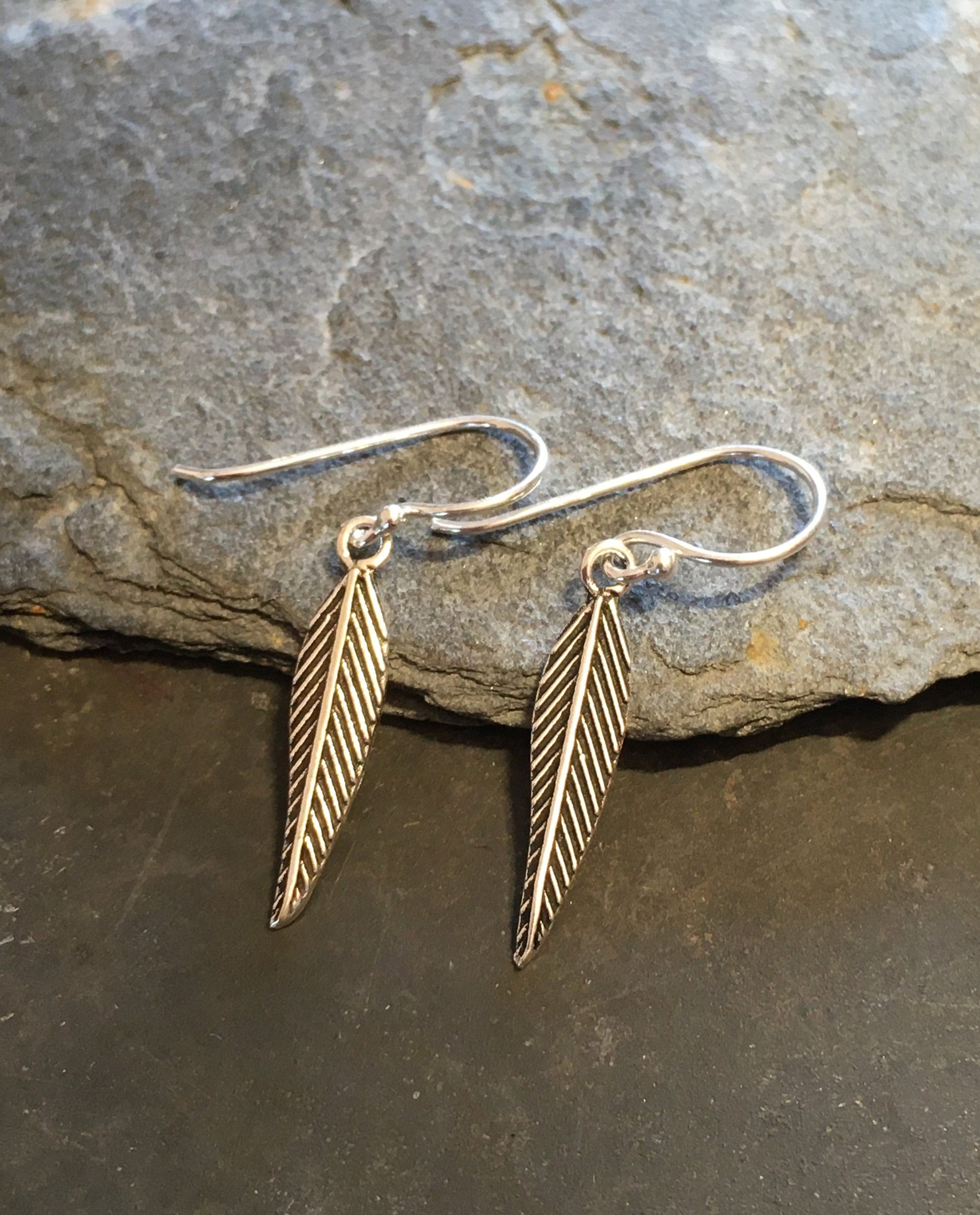 Silver Feather Earring 20mm