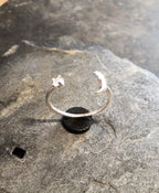 Silver Moon & Cubic Zirconia Ring One Size