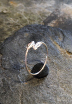 Silver Two Feather Ring One Size