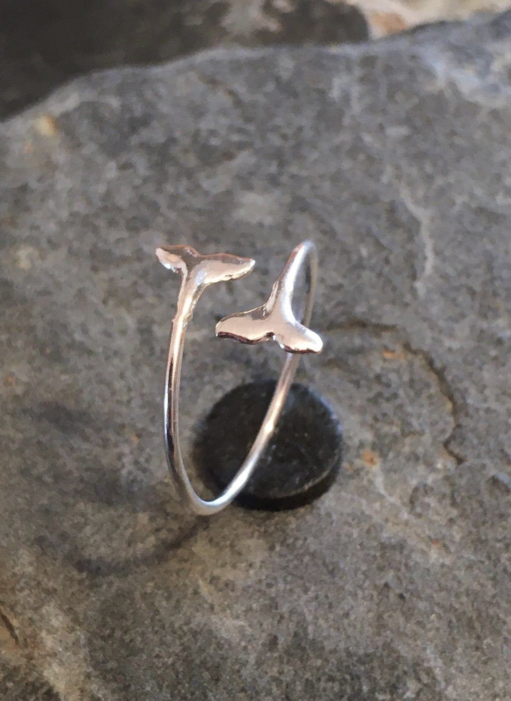 Silver Whale Tail Ring One Size