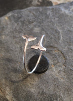 Silver Whale Tail Ring One Size