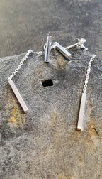 Silver Bar Threader Earring
