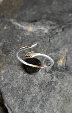 Snake Ring One Size Clear Cubic Zirconia Eye