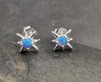 Syn Opal Silver Star 5 X 5mm Stud